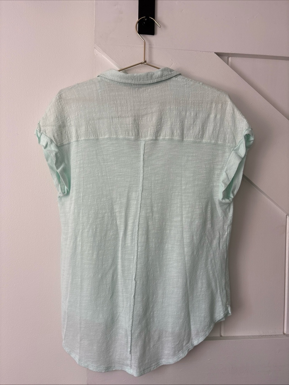 Lucky Brand Womens Light Green Short Cap Sleeve Buttoned Down Shirt Size Small - Picture 2 of 9